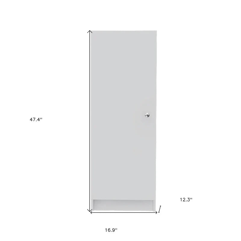 HomeRoots 47 White Wood Pantry Or Storage Closet - 16.9' X '47.4' X '12.3