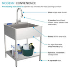 Lavello per bucato e supporto Transolid EWS-2422S in acciaio inossidabile, 24" L x 22" P x 35" A - 24" x 22"