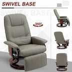HomCom Faux Leather Adjustable Manual Swivel Base Recliner Chair with Comfortable and Relaxing Footrest
