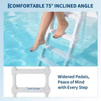 Scaletta per piscina per impieghi gravosi a 5 gradini con doppio corrimano, gradini in PE antiscivolo robusti, capacità 180 kg, adatta per piscine interrate e fuori terra da 122-137 cm