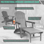 Sedia Adirondack Pieghevole e Regolabile Vrakae con Pouf