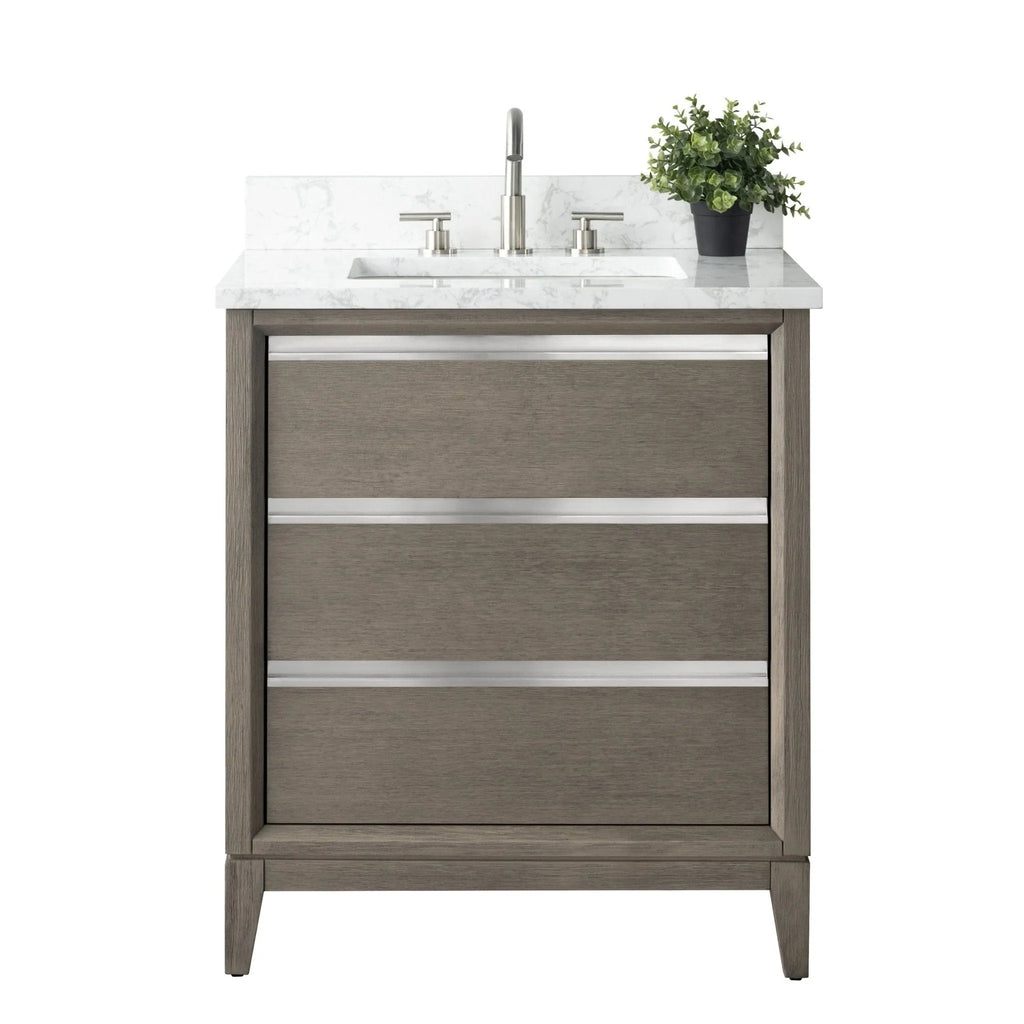Mobile da Bagno Vanity Art con Lavabo in Ceramica e Top in Marmo Ricomposto