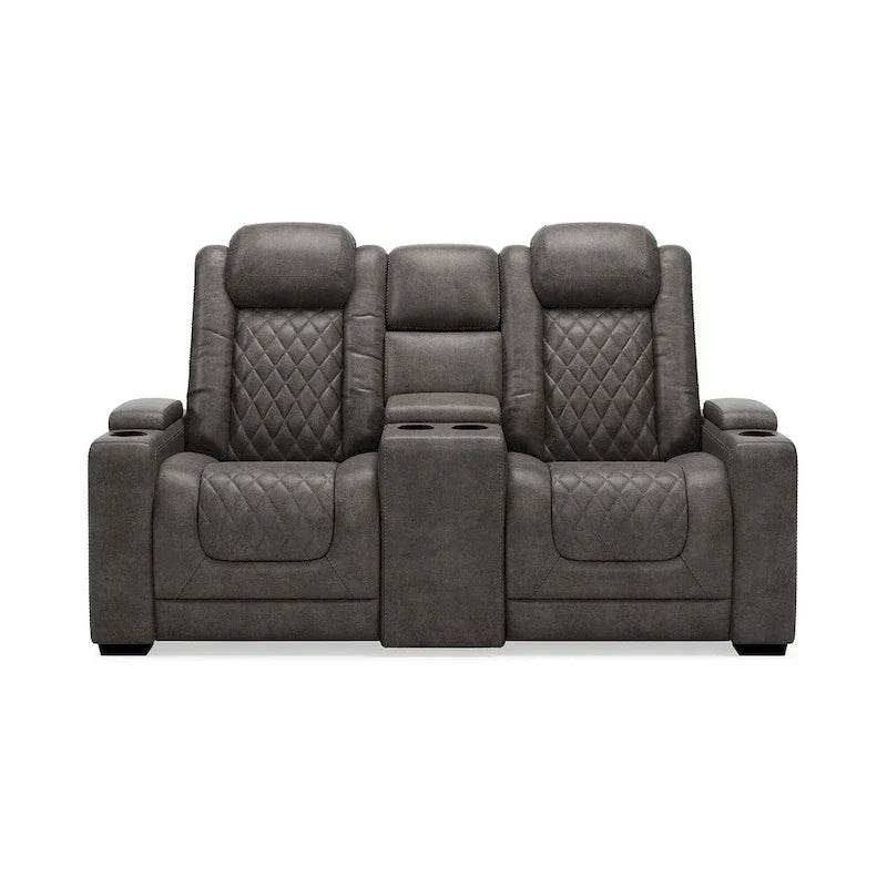 Divanetto reclinabile elettrico Signature Design by Ashley HyllMont grigio con consolle - 71.75 L x 39 P x 44 A