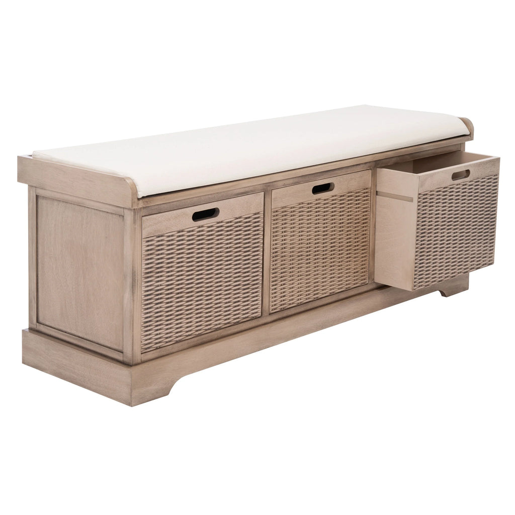 SAFAVIEH Fiorello Panca Contenitore a 3 Cassetti con Cuscino - 47,3 L x 15 P x 19 A - 47Lx15Px19A