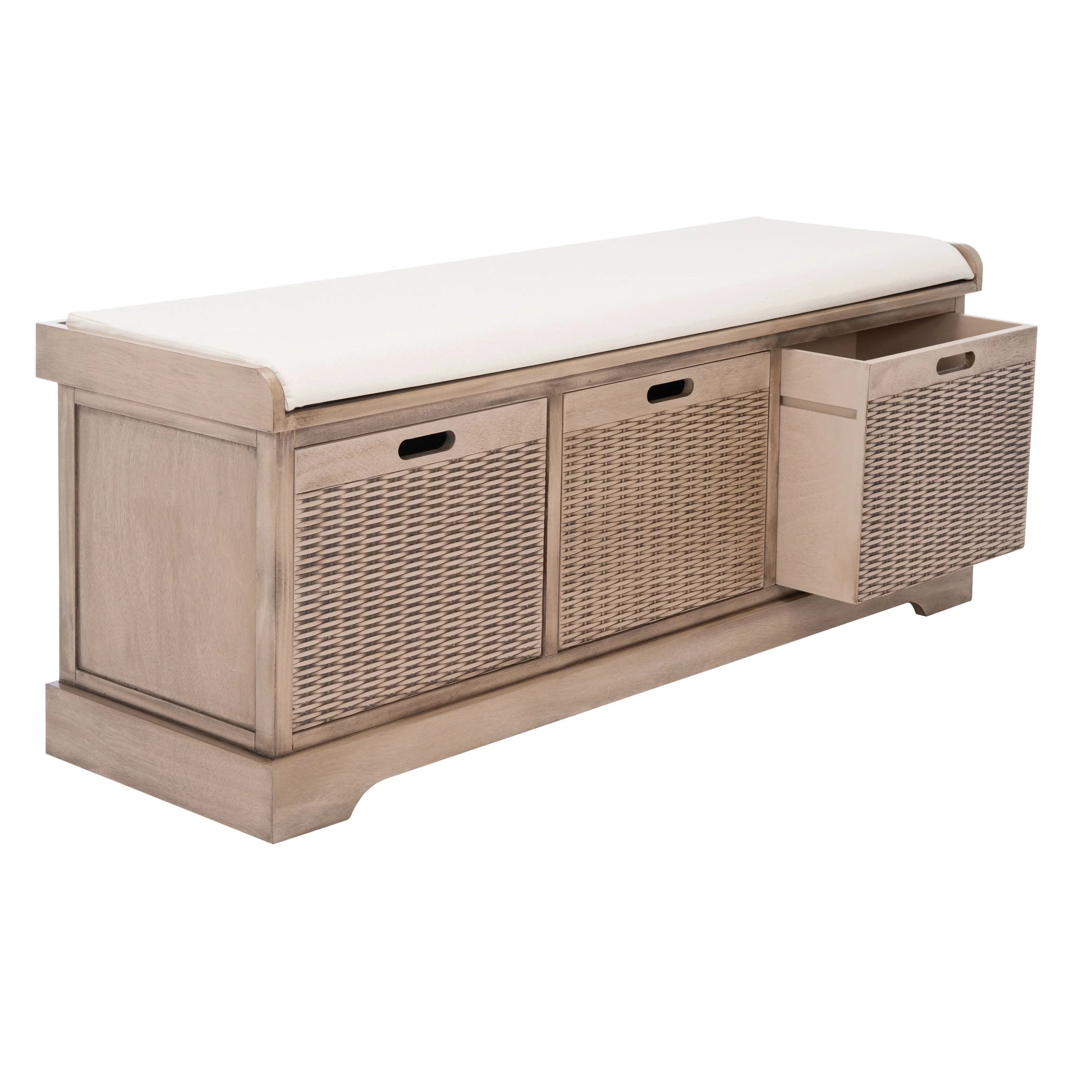 SAFAVIEH Fiorello Panca Contenitore a 3 Cassetti con Cuscino - 47,3 L x 15 P x 19 A - 47Lx15Px19A