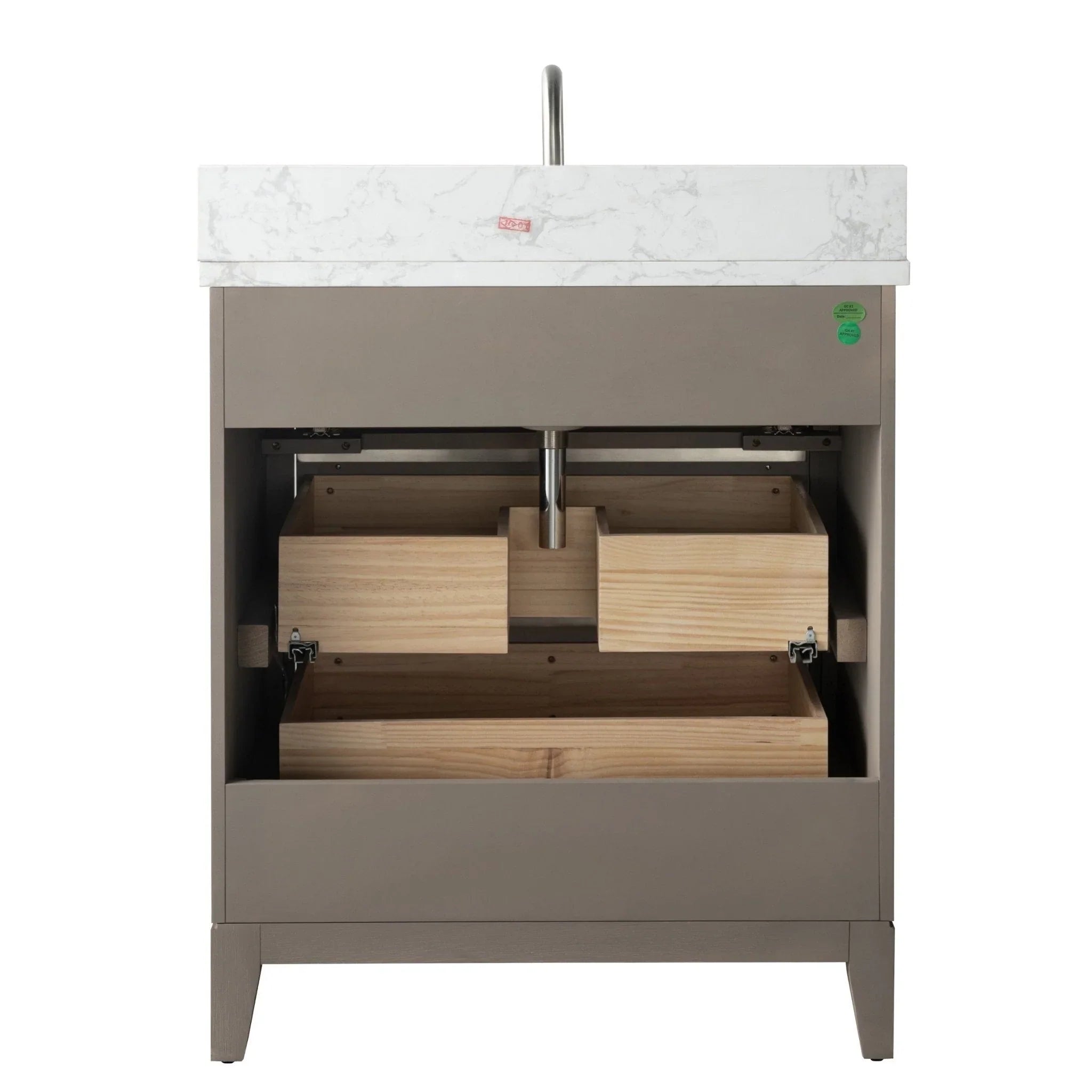 Mobile da Bagno Vanity Art con Lavabo in Ceramica e Top in Marmo Ricomposto