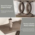 Consolle Vintage con Base Geometrica Tavolo da Ingresso in Legno
