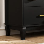 Cassettiera doppia Timechee a 6 cassetti, larghezza 47,2 pollici, con gambe in legno massello, finitura laccata