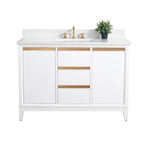 Mobile da Bagno Vanity Art con Lavabo in Ceramica e Top in Marmo Ricomposto