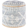 Pouf cilindrico Sibille Bohemian Denim da 18 pollici