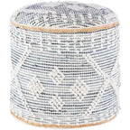Pouf cilindrico Sibille Bohemian Denim da 18 pollici