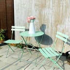 Set bistro pieghevole in metallo da 3 pezzi, set conversazione resistente alle intemperie per esterni/interni, per patio, cortile, giardino