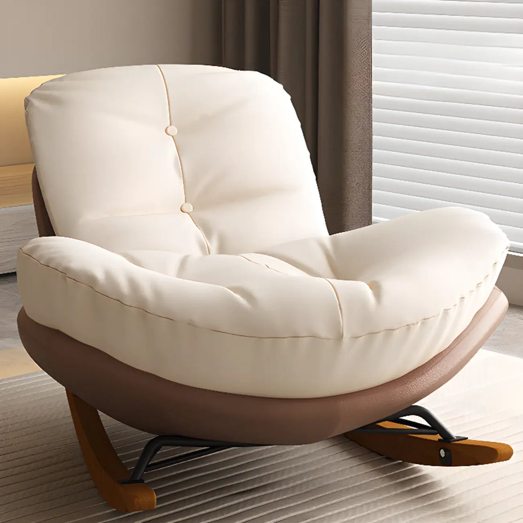 Sedia a dondolo scandinava imbottita con pouf opzionale