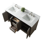 Mobile da Bagno Vanity Art con Lavabo in Ceramica e Top in Marmo Ricomposto