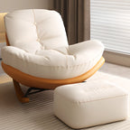 Sedia a dondolo scandinava imbottita con pouf opzionale