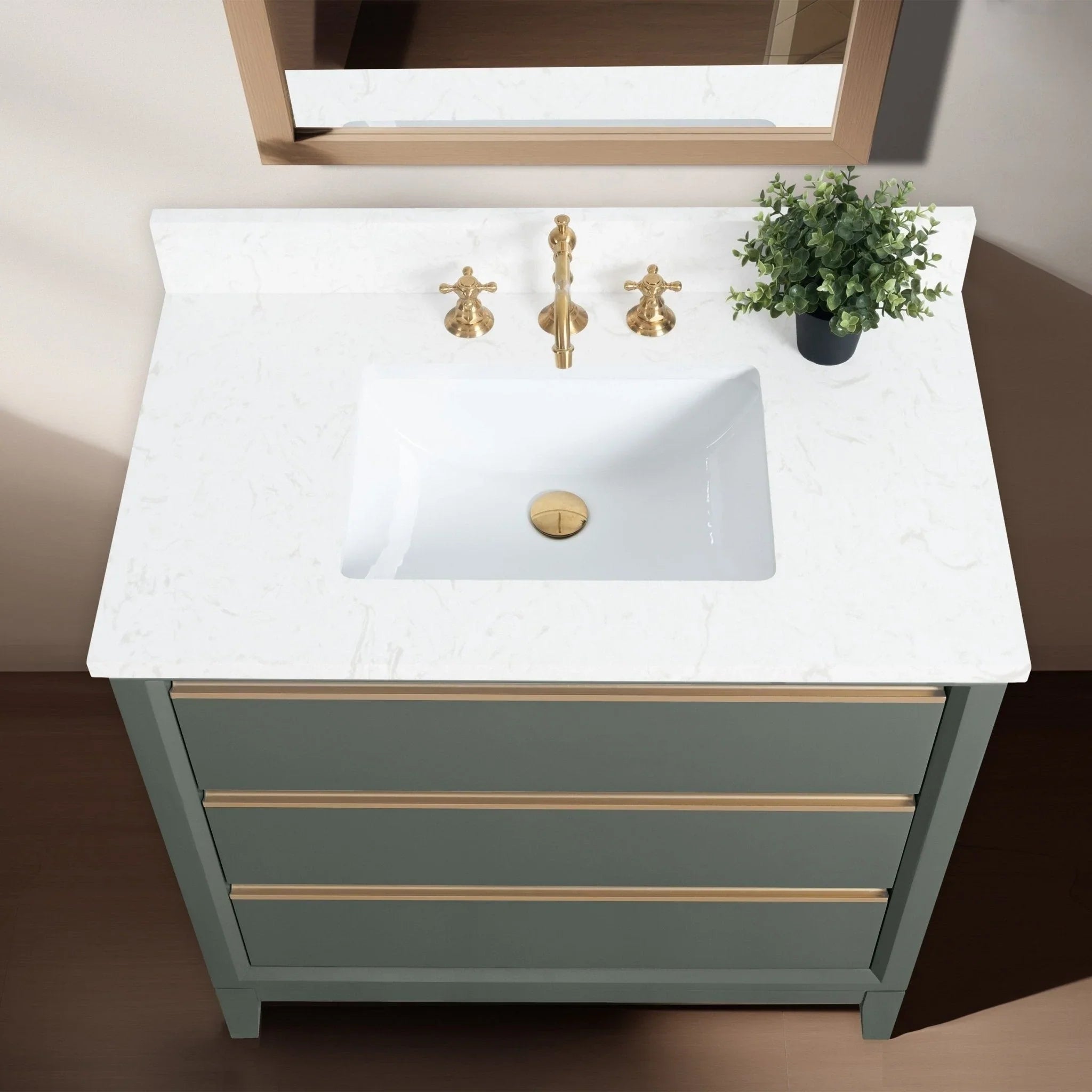 Mobile da Bagno Vanity Art con Lavabo in Ceramica e Top in Marmo Ricomposto