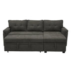 Divano componibile convertibile reversibile con letto estraibile, chaise longue con contenitore nascosto e gambe durevoli