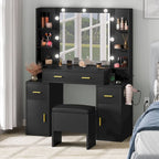 Toeletta con prese incorporate e specchio illuminato, 55,1A x 43,3L x 15,74P