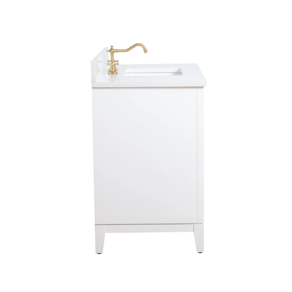 Mobile da Bagno Vanity Art con Lavabo in Ceramica e Top in Marmo Ricomposto