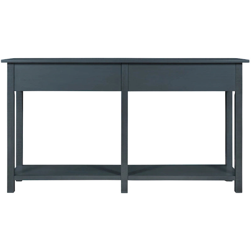 Console da Ingresso Antica Blu Navy con Cassetto e Ripiano