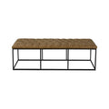 Pouf Draper marrone chiaro con bottoni a trapuntatura profonda