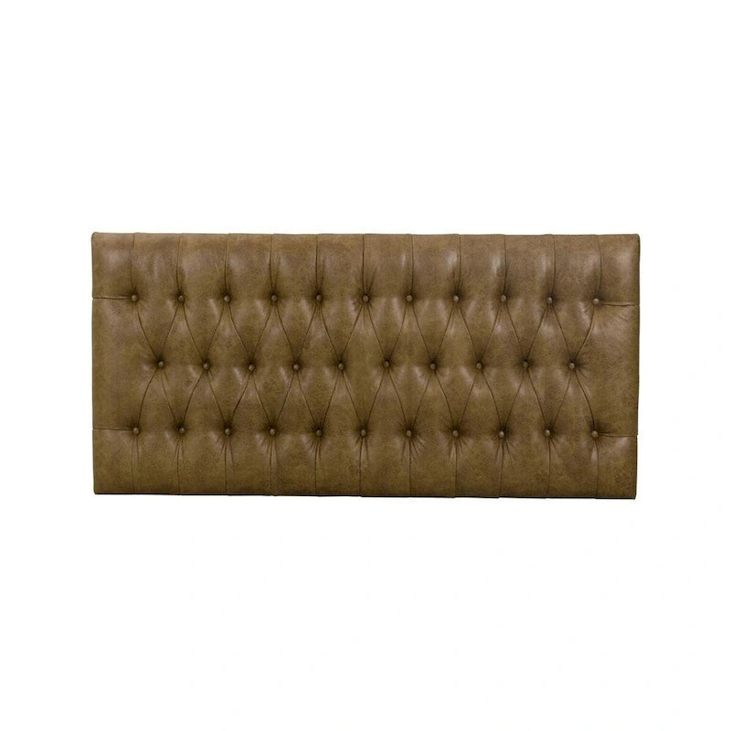 Pouf Draper marrone chiaro con bottoni a trapuntatura profonda