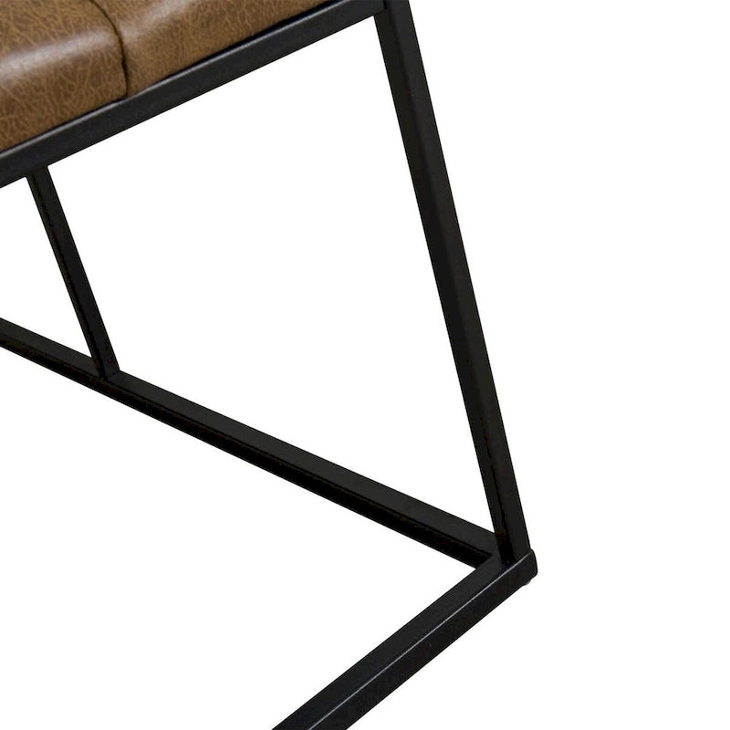 Pouf Draper marrone chiaro con bottoni a trapuntatura profonda