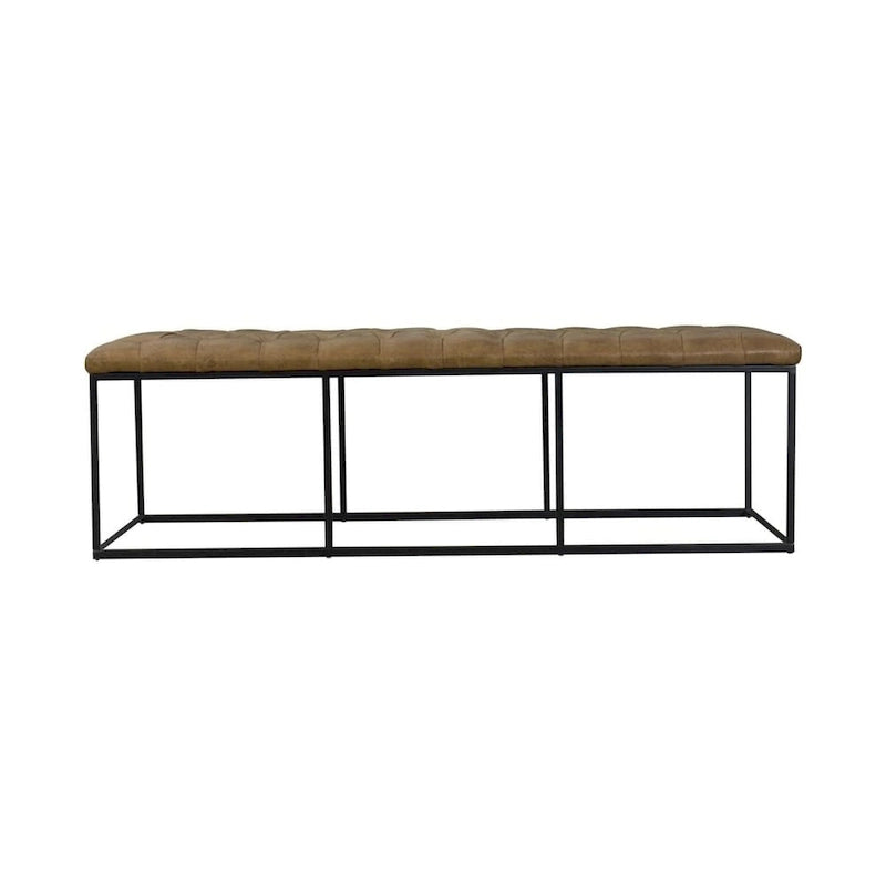 Pouf Draper marrone chiaro con bottoni a trapuntatura profonda