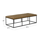 Pouf Draper marrone chiaro con bottoni a trapuntatura profonda