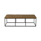Pouf Draper marrone chiaro con bottoni a trapuntatura profonda
