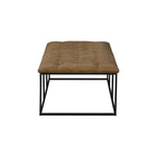 Pouf Draper marrone chiaro con bottoni a trapuntatura profonda