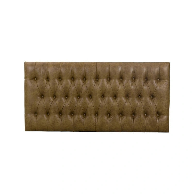 Pouf Draper marrone chiaro con bottoni a trapuntatura profonda