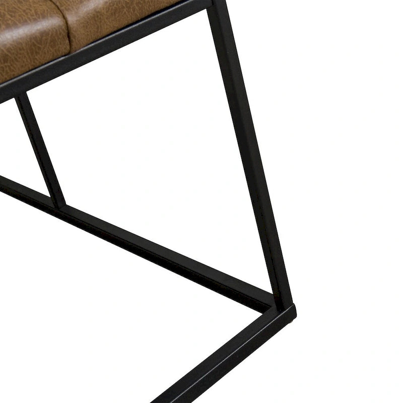 Pouf Draper marrone chiaro con bottoni a trapuntatura profonda