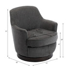 Poltrona Rosedale con Base Girevole a 360° – Base in Legno di Noce e Cuscino Reversibile