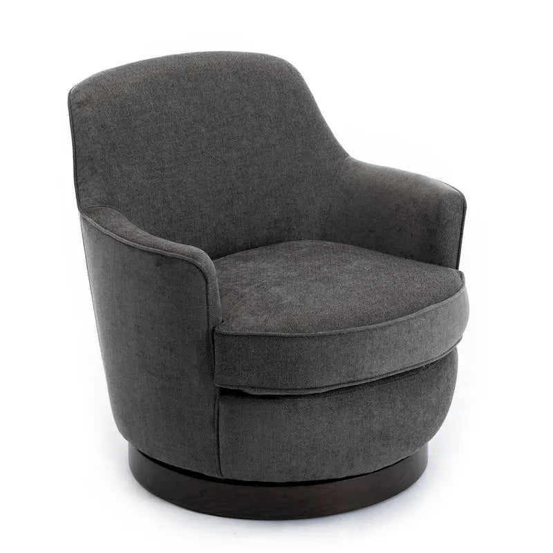 Poltrona Rosedale con Base Girevole a 360° – Base in Legno di Noce e Cuscino Reversibile