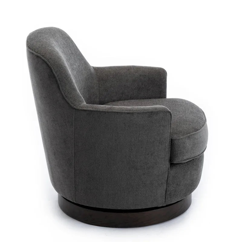 Poltrona Rosedale con Base Girevole a 360° – Base in Legno di Noce e Cuscino Reversibile