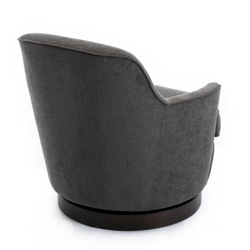 Poltrona Rosedale con Base Girevole a 360° – Base in Legno di Noce e Cuscino Reversibile