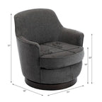 Poltrona Rosedale con Base Girevole a 360° – Base in Legno di Noce e Cuscino Reversibile