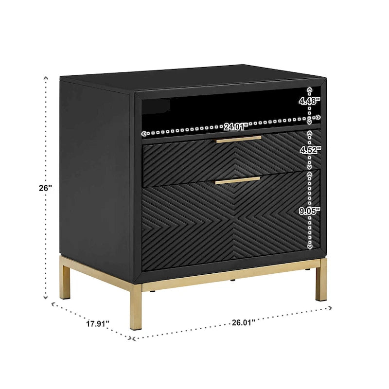 Comodino a 2 cassetti alto Elea 26 di iNSPIRE Q Bold