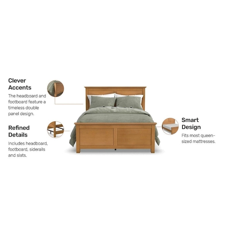 Letto matrimoniale in legno rovere marrone Homestyles Oak Park