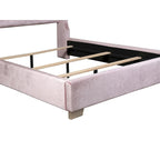 Letto con pannello trapuntato rivestito in velluto rosa Newell