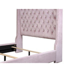 Letto con pannello trapuntato rivestito in velluto rosa Newell