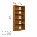 Libreria a 5 ripiani alta universale di Bush Furniture