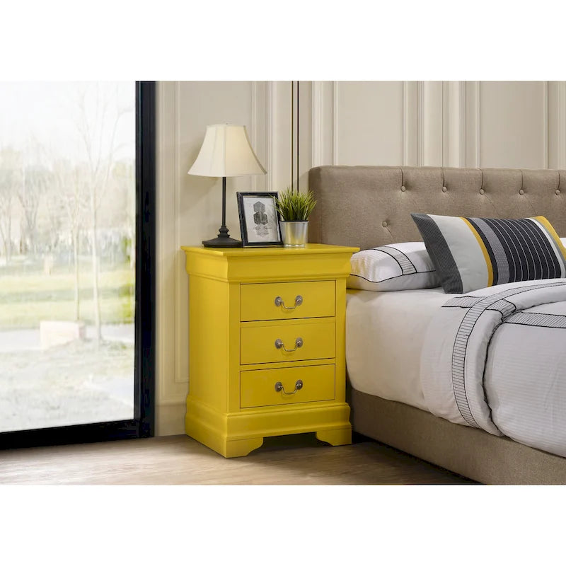 Comodino Luigi Filippo a 3 cassetti (73,66 cm A x 53,34 cm L x 40,64 cm P)