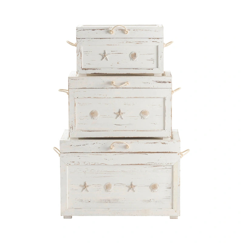 Bauletti "Seaside", set da tre - 28,5x17x19,5, 24,5x14x14,75, 20,75x10,75x11,25