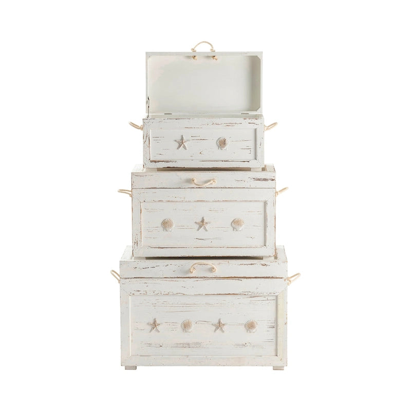 Bauletti "Seaside", set da tre - 28,5x17x19,5, 24,5x14x14,75, 20,75x10,75x11,25