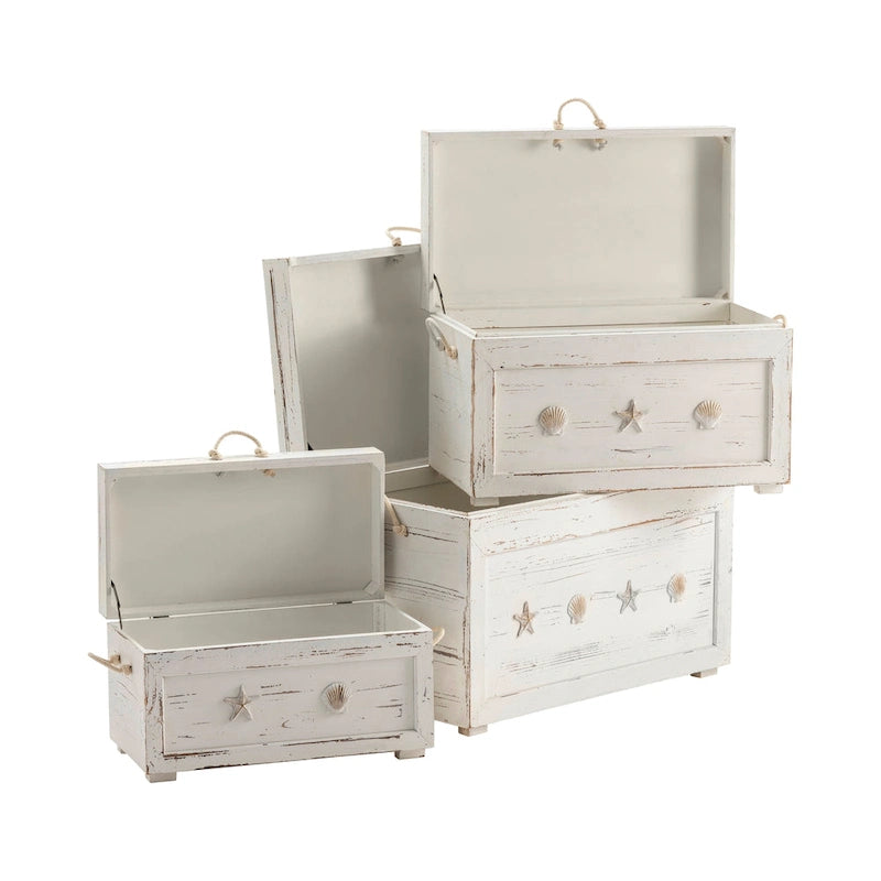 Bauletti "Seaside", set da tre - 28,5x17x19,5, 24,5x14x14,75, 20,75x10,75x11,25