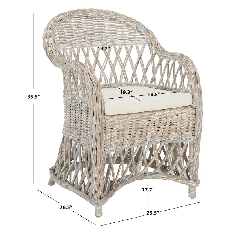 Poltrona Spyrini in rattan naturale - 25,5 x 26,5 x 35,5 - 26Lx27Px36H