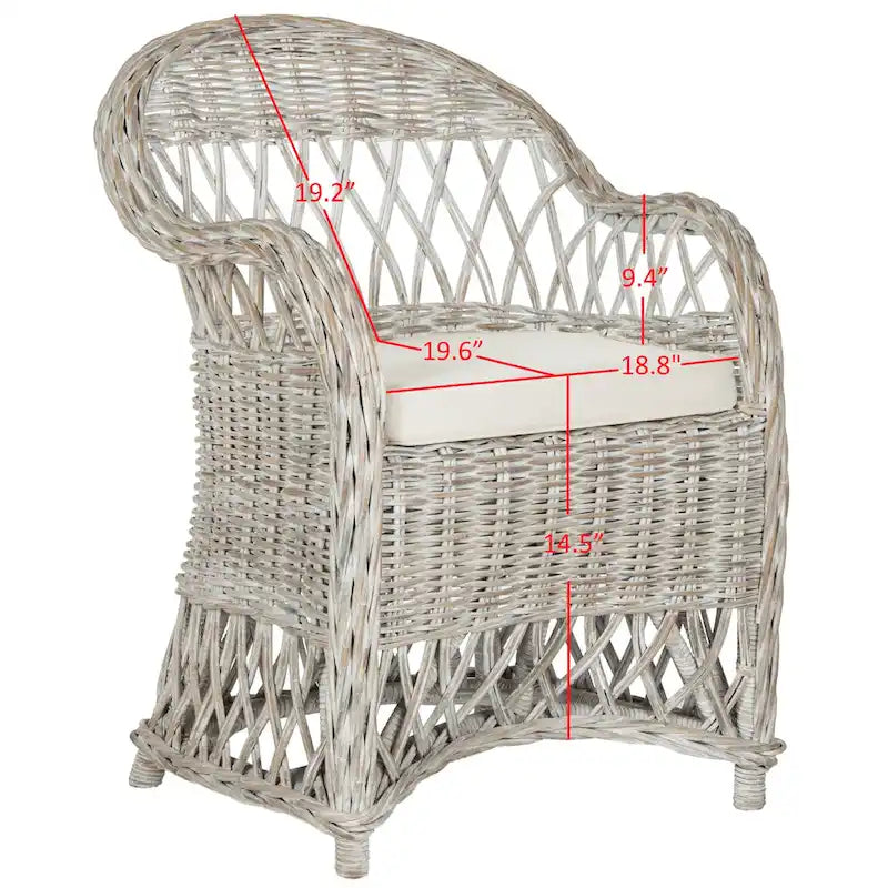 Poltrona Spyrini in rattan naturale - 25,5 x 26,5 x 35,5 - 26Lx27Px36H