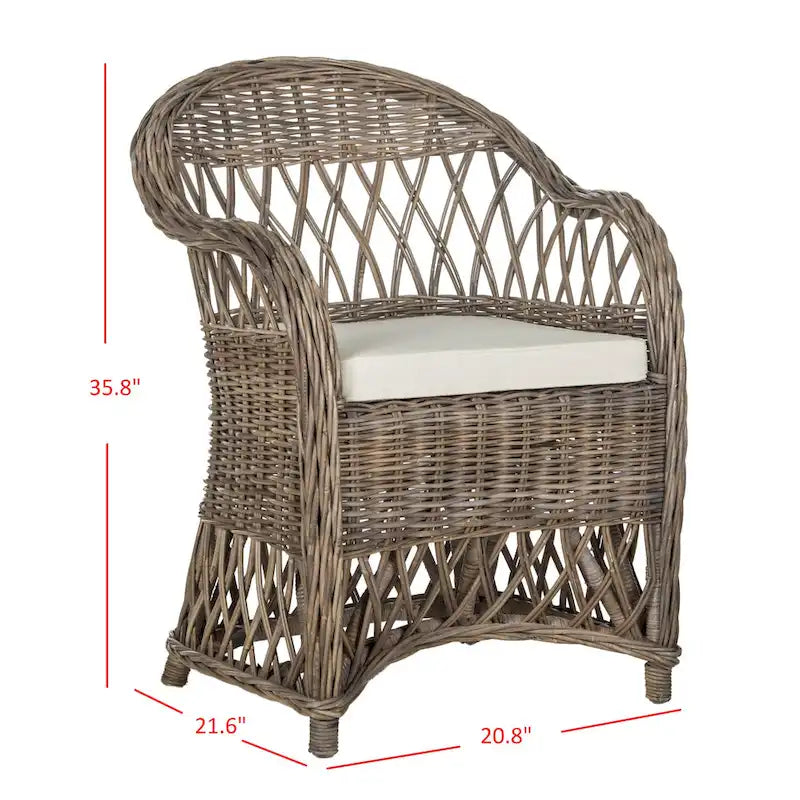 Poltrona Spyrini in rattan naturale - 25,5 x 26,5 x 35,5 - 26Lx27Px36H